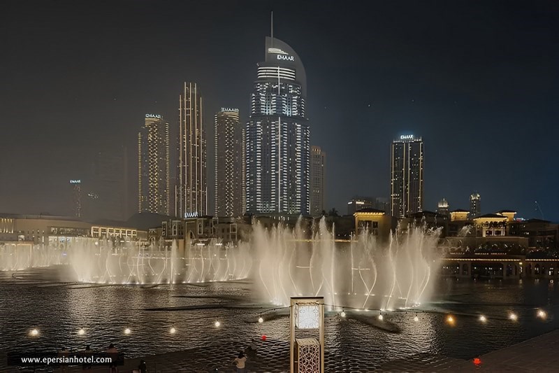 فواره دبی در شب